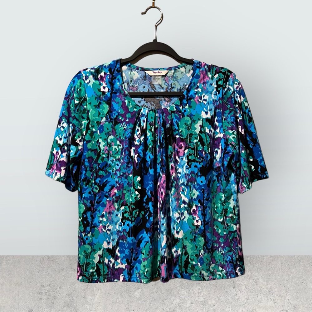 TanJay Floral Print Top sz PS